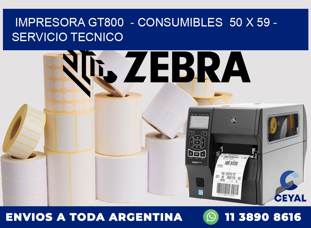 IMPRESORA GT800 - CONSUMIBLES 50 x 59 - SERVICIO TECNICO