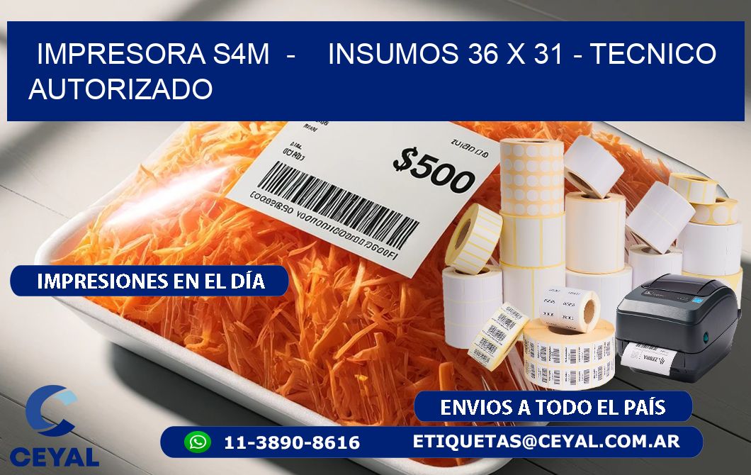 IMPRESORA S4M - INSUMOS 36 x 31 - TECNICO AUTORIZADO