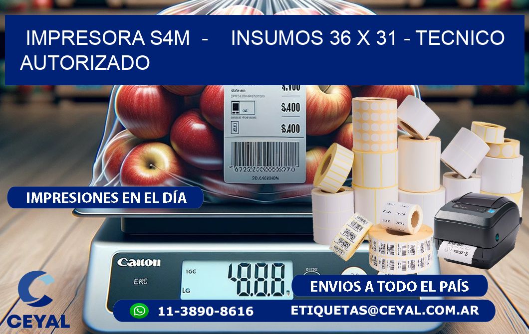 IMPRESORA S4M - INSUMOS 36 x 31 - TECNICO AUTORIZADO