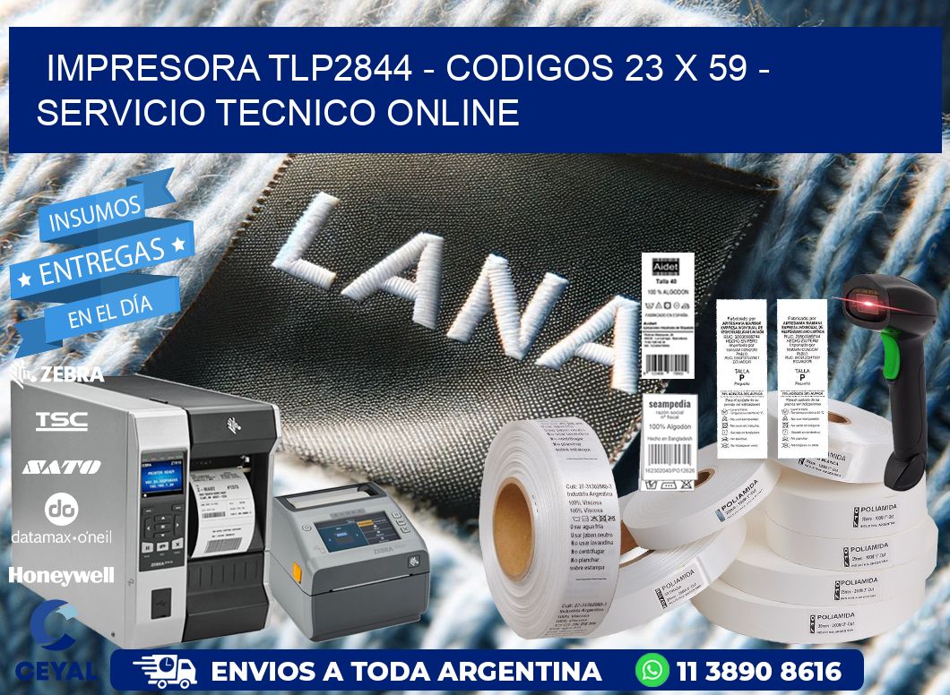 IMPRESORA TLP2844 – CODIGOS 23 x 59 – SERVICIO TECNICO ONLINE