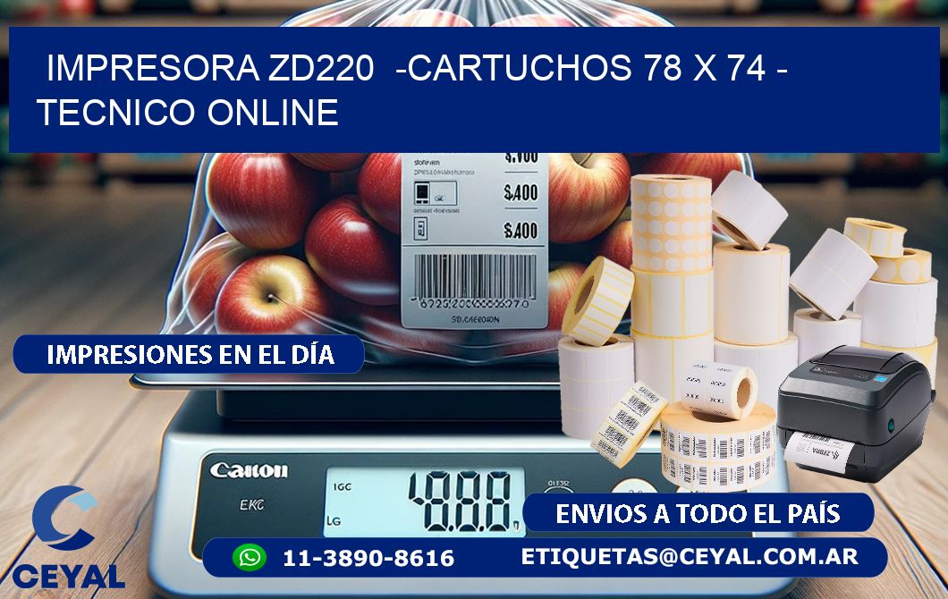 IMPRESORA ZD220 -CARTUCHOS 78 x 74 - TECNICO ONLINE