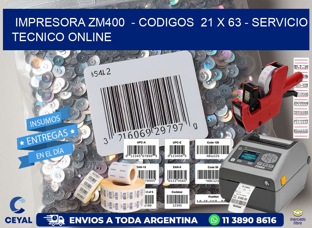 IMPRESORA ZM400  – CODIGOS  21 x 63 – SERVICIO TECNICO ONLINE