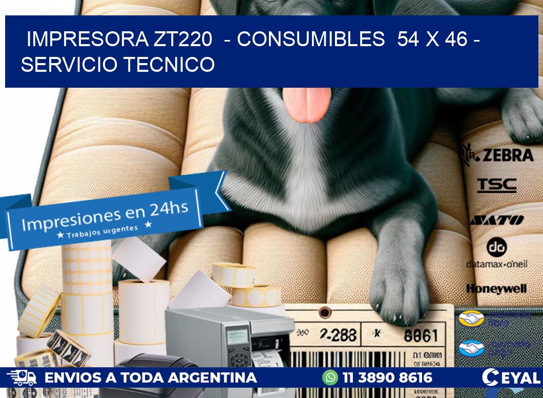 IMPRESORA ZT220  – CONSUMIBLES  54 x 46 – SERVICIO TECNICO