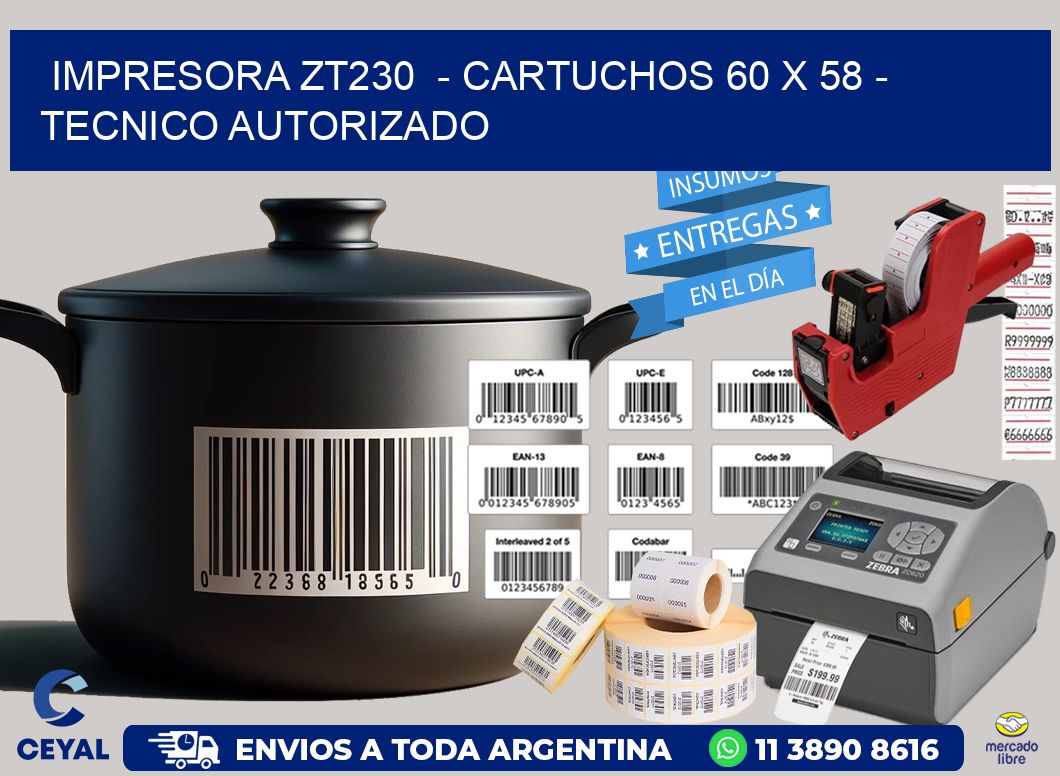 IMPRESORA ZT230  – CARTUCHOS 60 x 58 – TECNICO AUTORIZADO