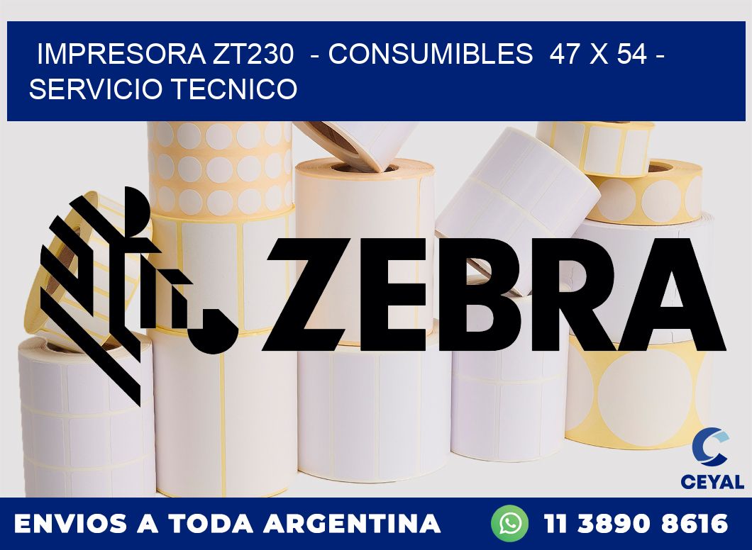 IMPRESORA ZT230 - CONSUMIBLES 47 x 54 - SERVICIO TECNICO