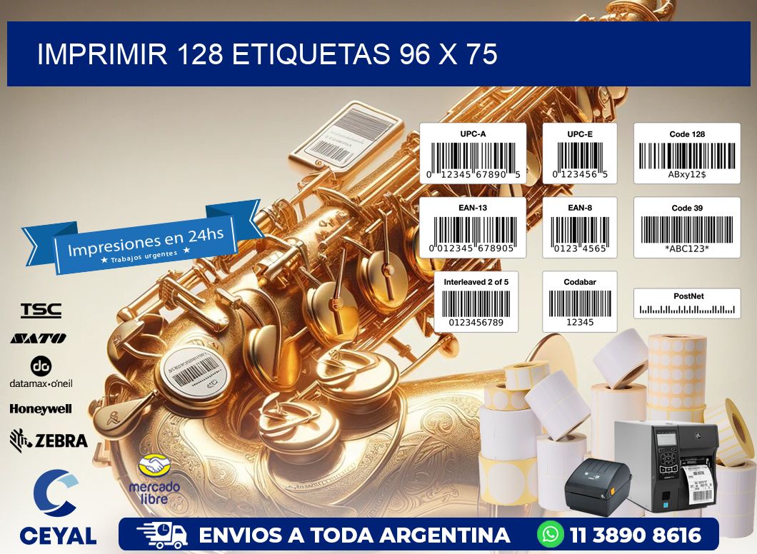 IMPRIMIR 128 ETIQUETAS 96 x 75