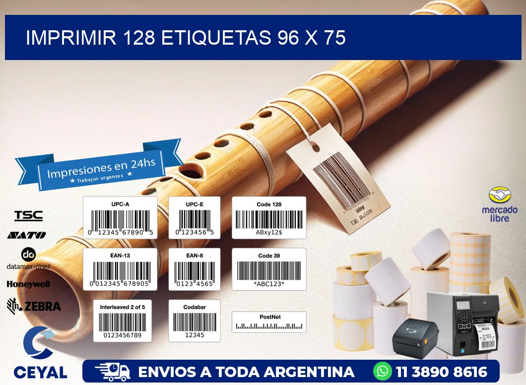 IMPRIMIR 128 ETIQUETAS 96 x 75