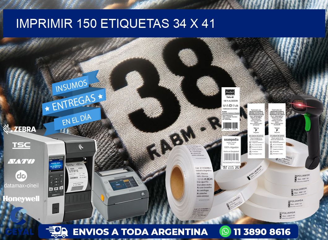 IMPRIMIR 150 ETIQUETAS 34 x 41