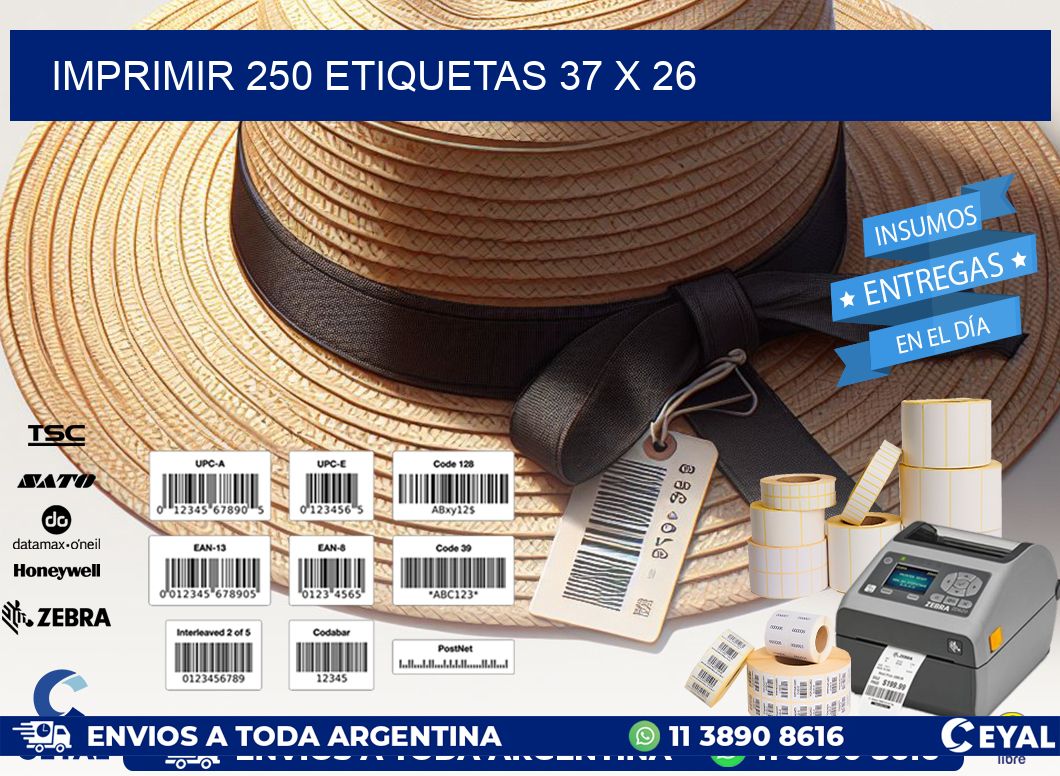 IMPRIMIR 250 ETIQUETAS 37 x 26
