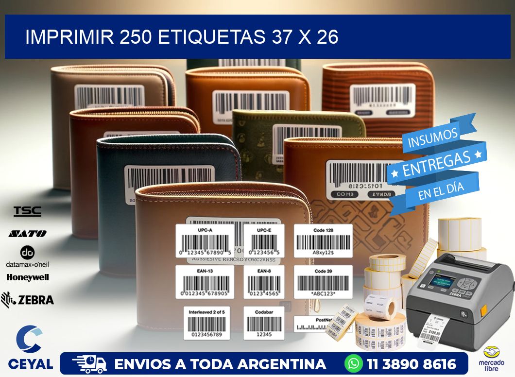 IMPRIMIR 250 ETIQUETAS 37 x 26