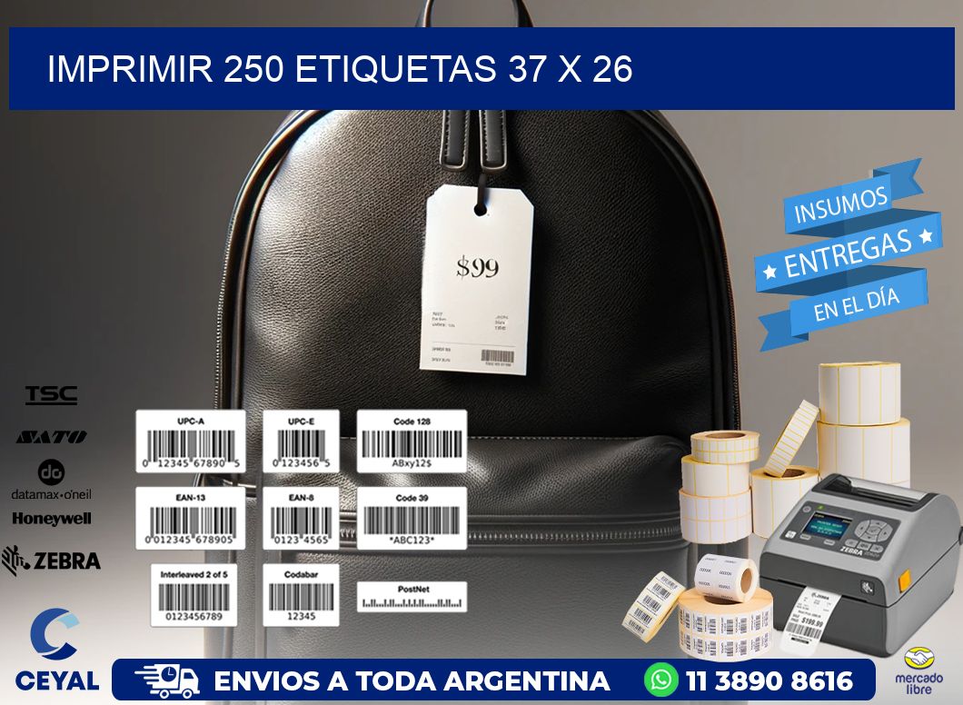 IMPRIMIR 250 ETIQUETAS 37 x 26
