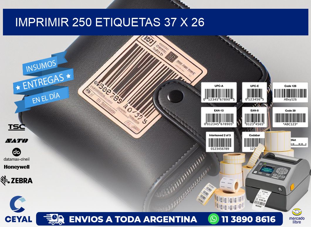 IMPRIMIR 250 ETIQUETAS 37 x 26
