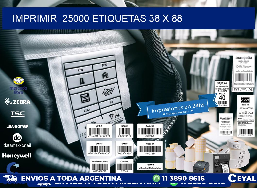 IMPRIMIR  25000 ETIQUETAS 38 x 88