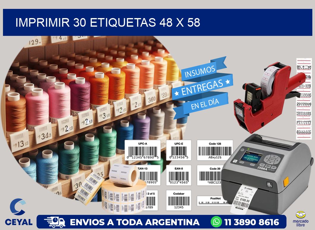 IMPRIMIR 30 ETIQUETAS 48 x 58