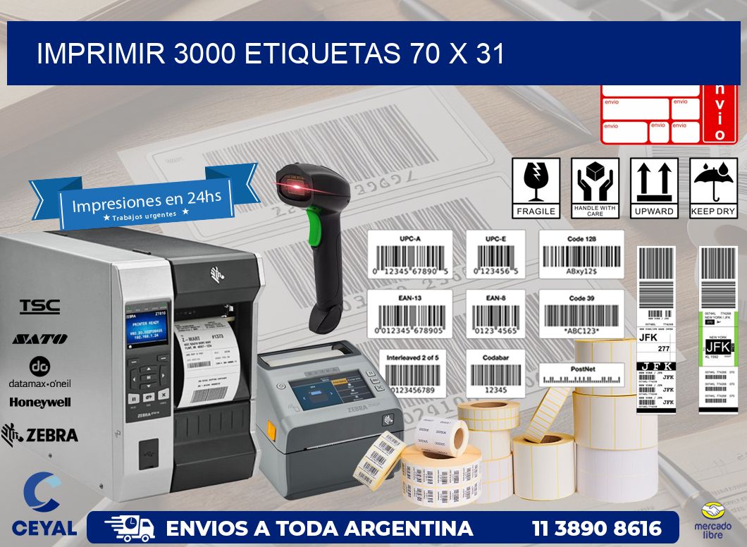IMPRIMIR 3000 ETIQUETAS 70 x 31