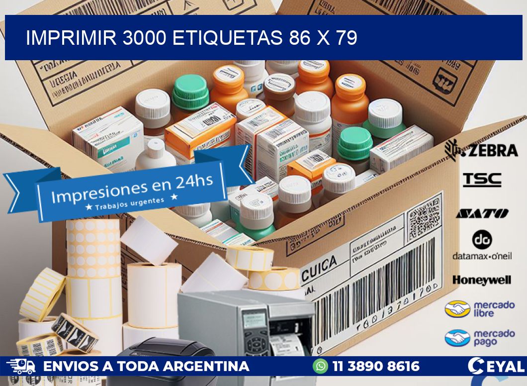IMPRIMIR 3000 ETIQUETAS 86 x 79