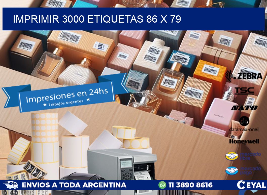 IMPRIMIR 3000 ETIQUETAS 86 x 79