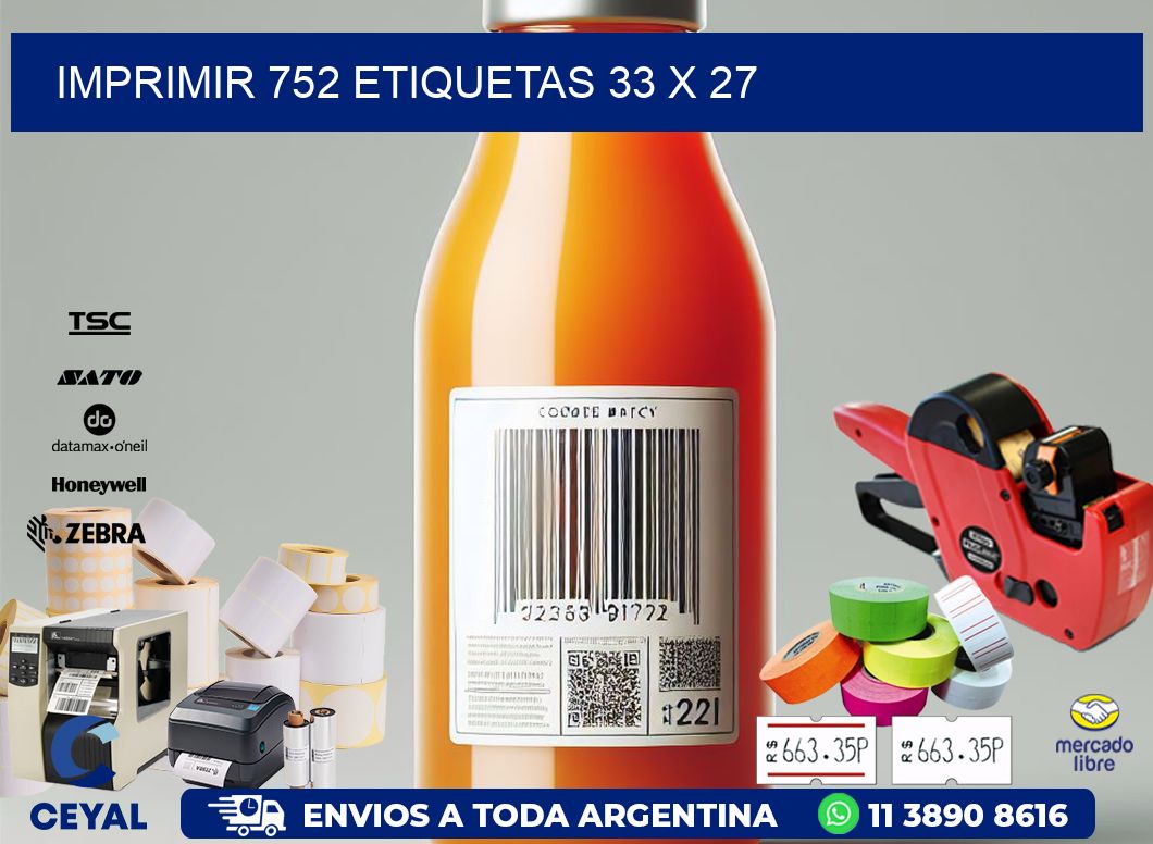 IMPRIMIR 752 ETIQUETAS 33 x 27