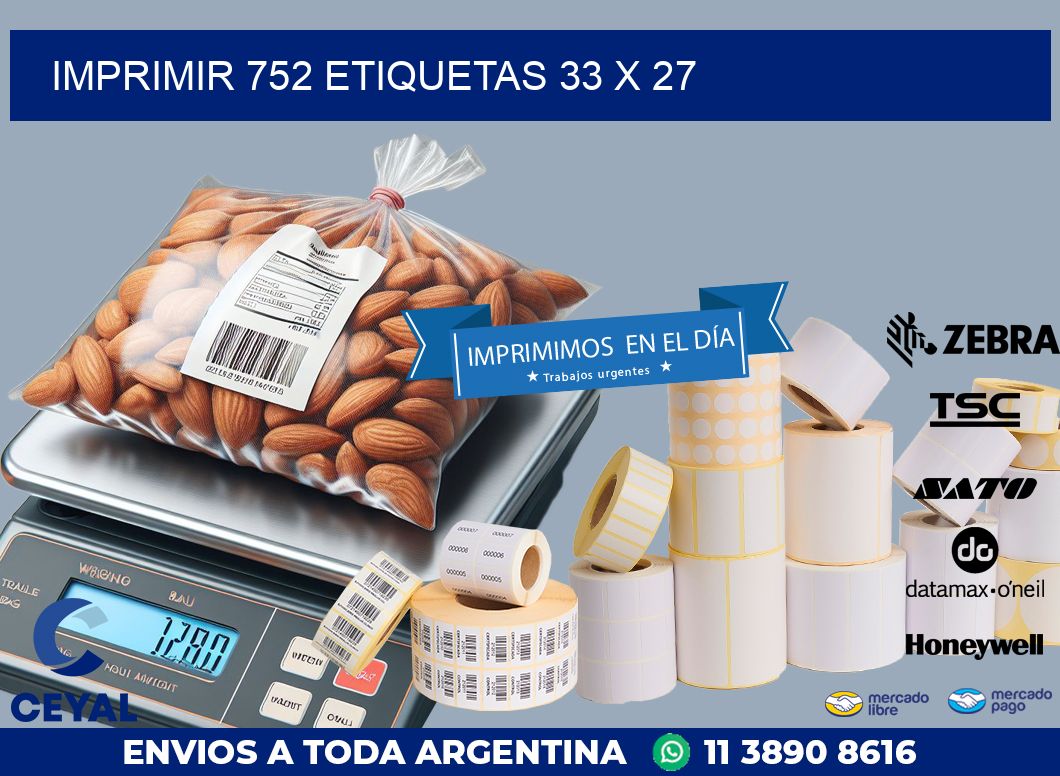 IMPRIMIR 752 ETIQUETAS 33 x 27