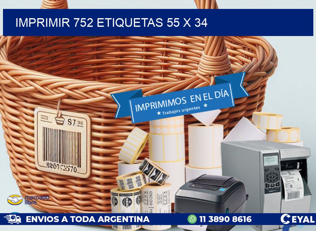 IMPRIMIR 752 ETIQUETAS 55 x 34