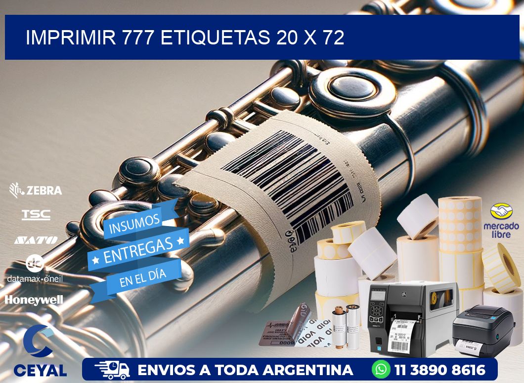 IMPRIMIR 777 ETIQUETAS 20 x 72