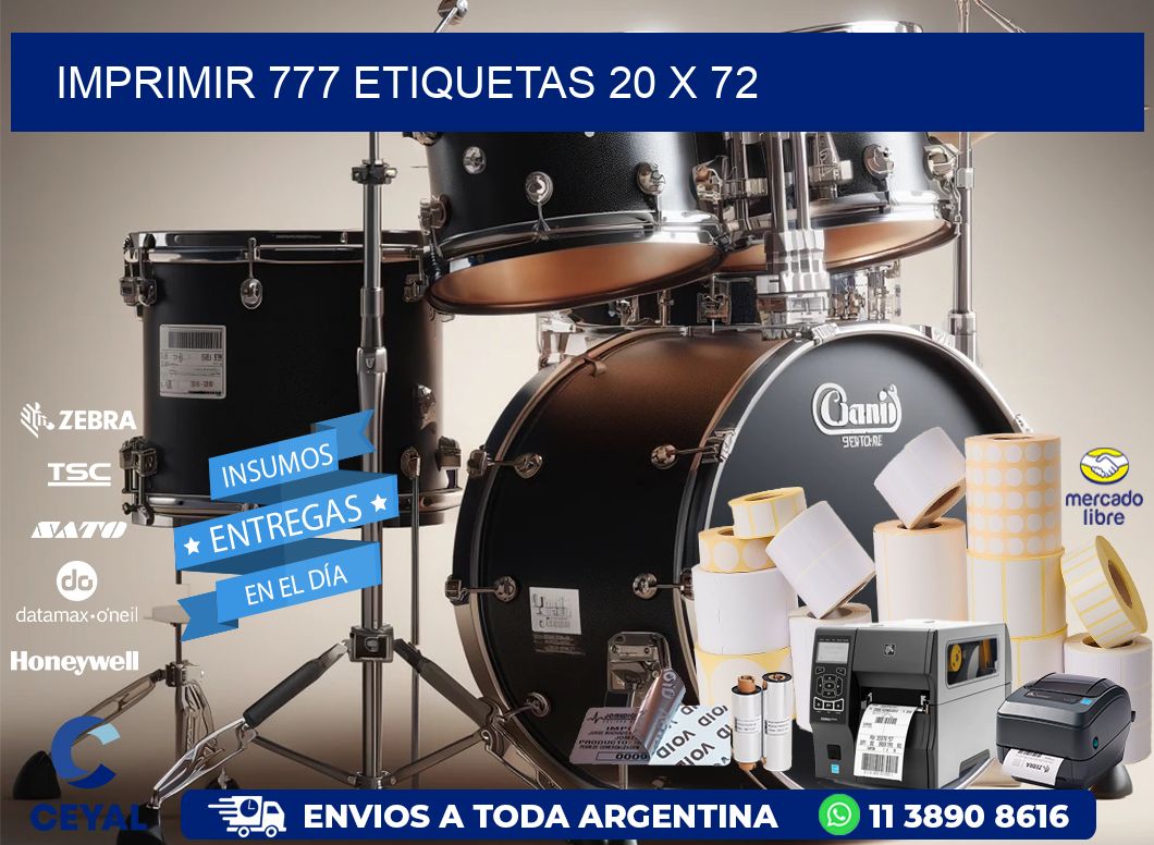 IMPRIMIR 777 ETIQUETAS 20 x 72