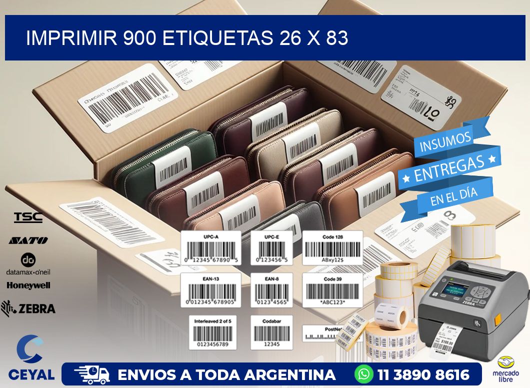 IMPRIMIR 900 ETIQUETAS 26 x 83
