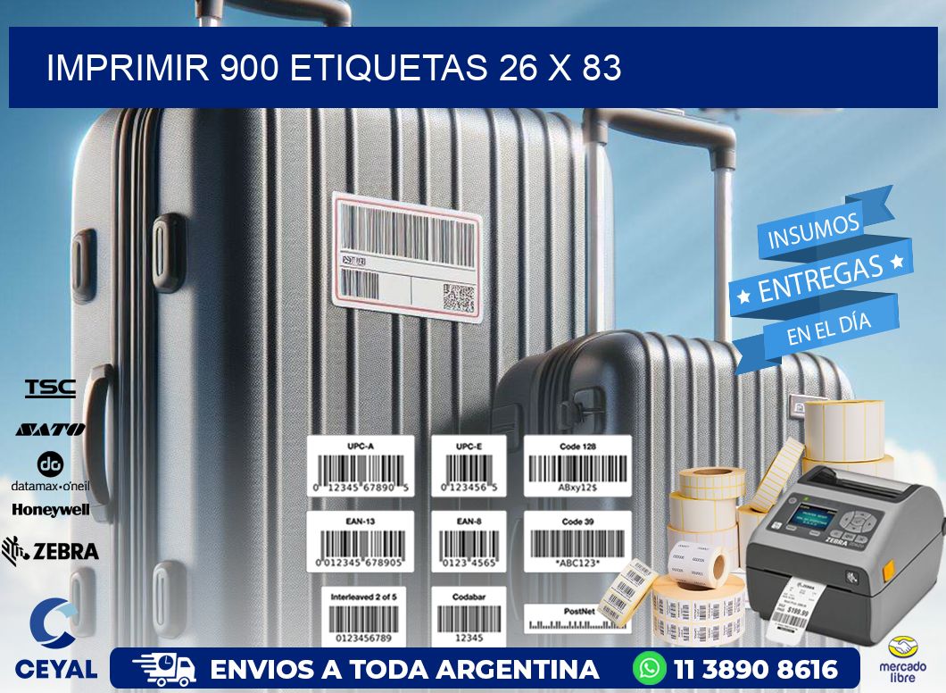 IMPRIMIR 900 ETIQUETAS 26 x 83