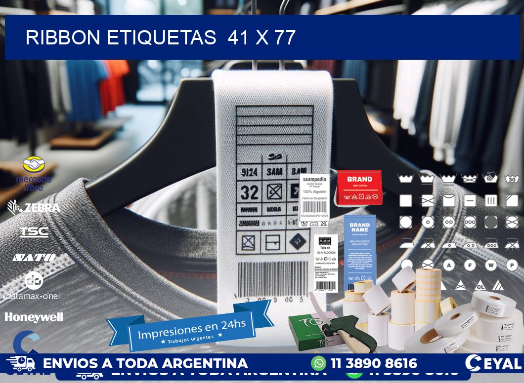 RIBBON ETIQUETAS 41 x 77