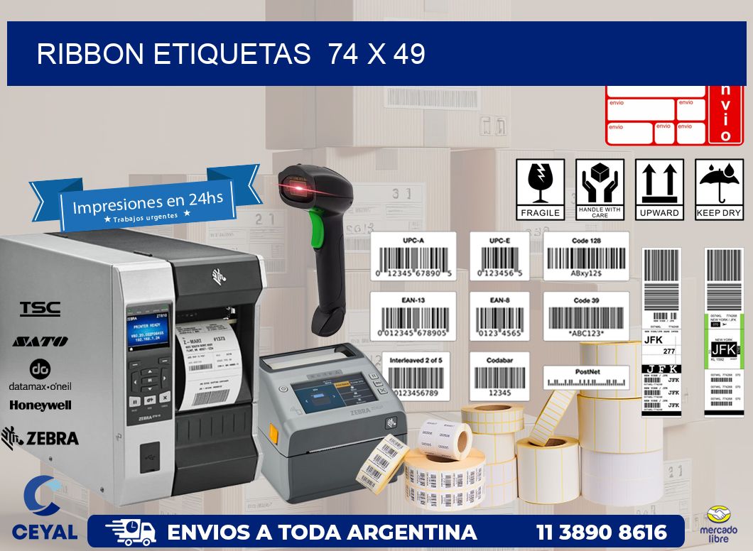 RIBBON ETIQUETAS  74 x 49