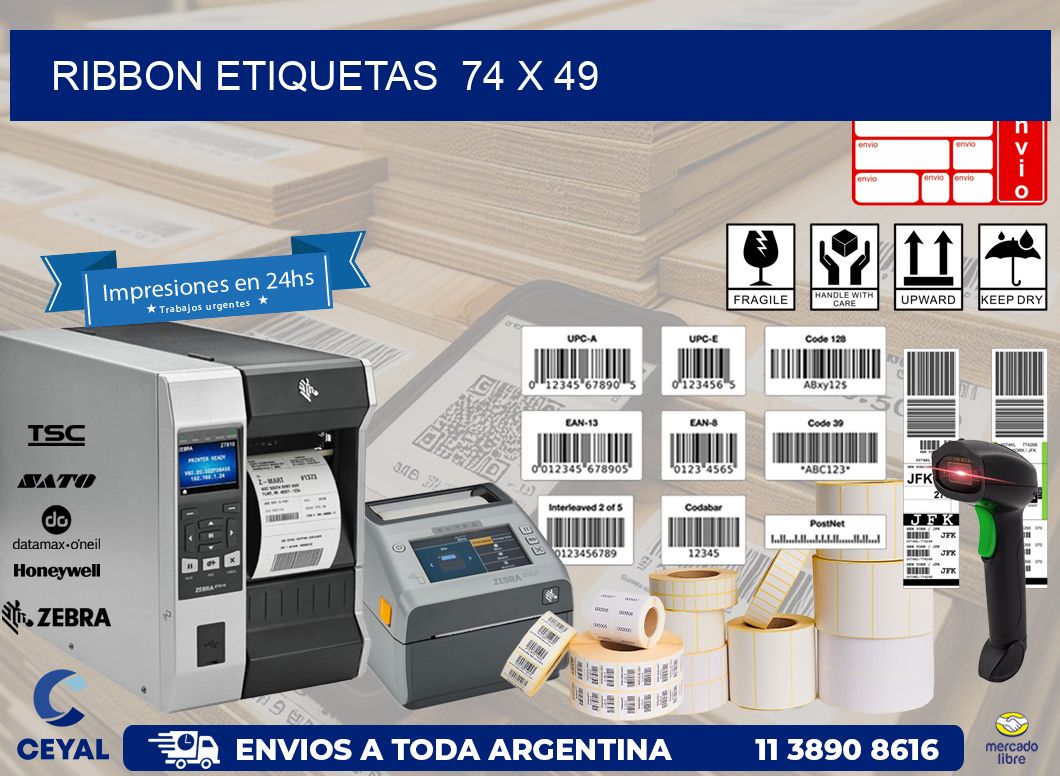 RIBBON ETIQUETAS  74 x 49