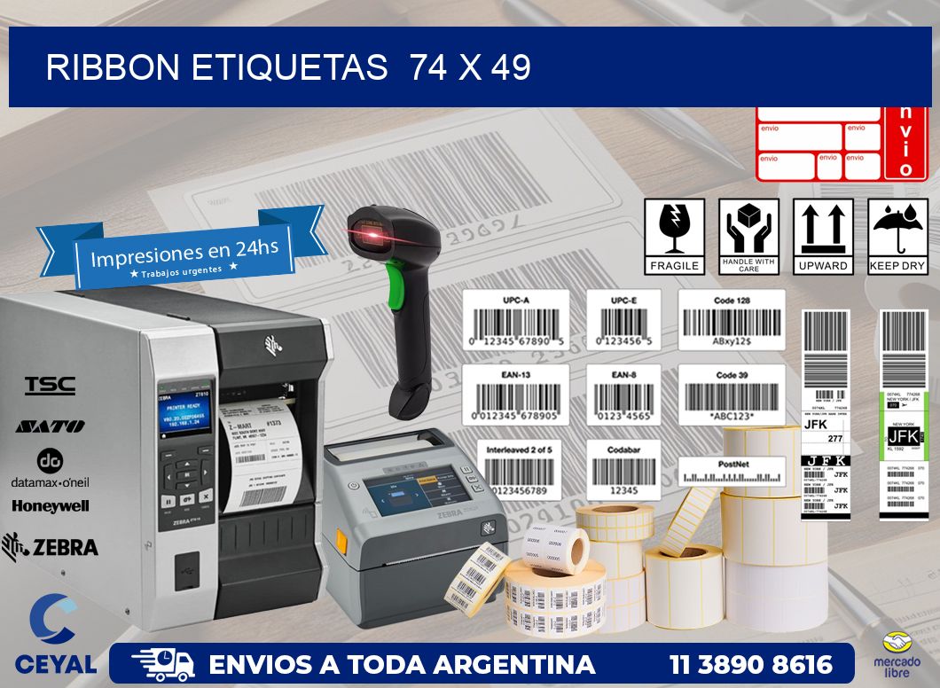 RIBBON ETIQUETAS  74 x 49