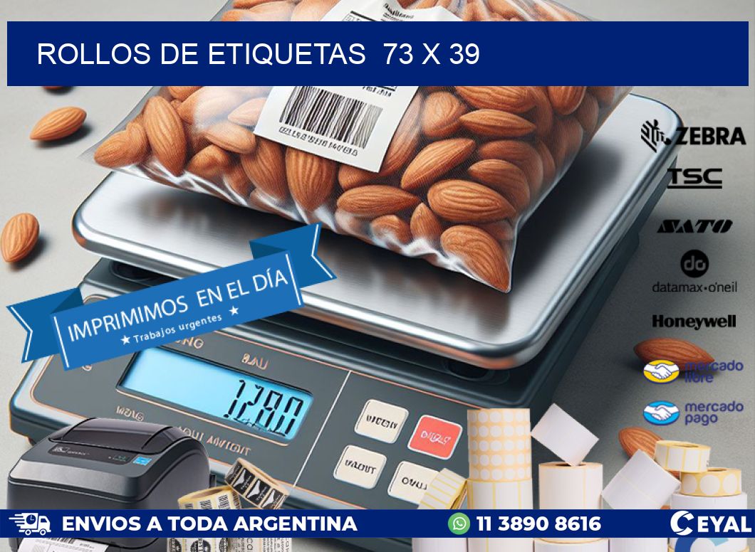 ROLLOS DE ETIQUETAS 73 x 39