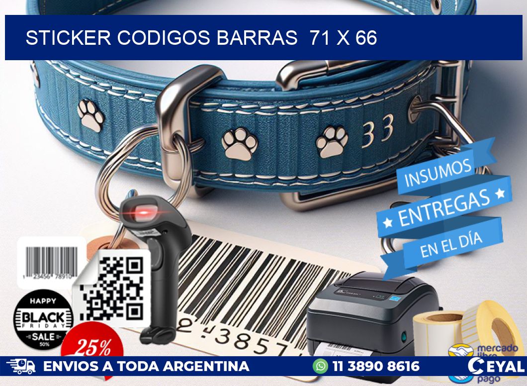 STICKER CODIGOS BARRAS 71 x 66