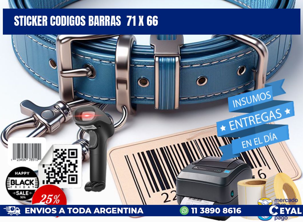 STICKER CODIGOS BARRAS 71 x 66
