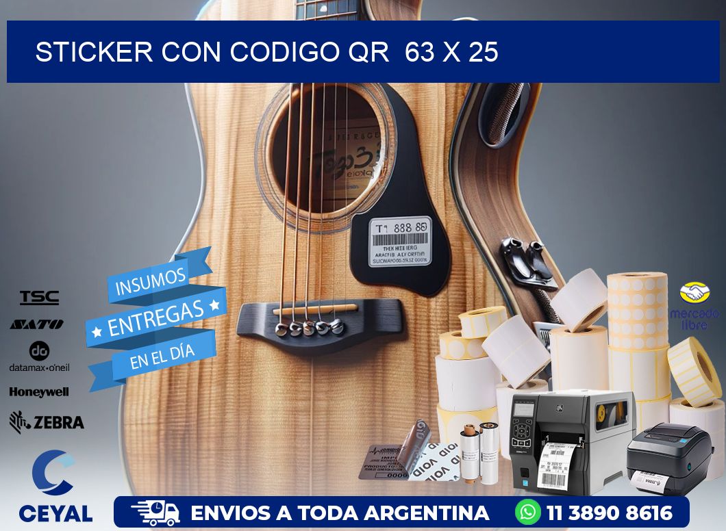 STICKER CON CODIGO QR 63 x 25