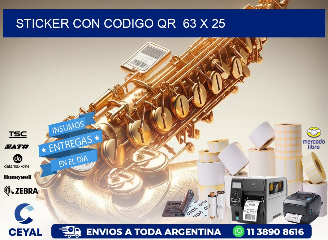 STICKER CON CODIGO QR 63 x 25