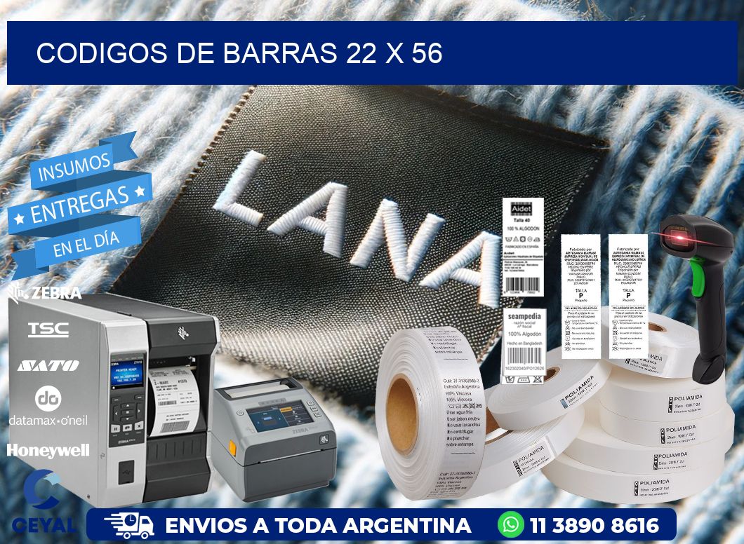 codigos de barras 22 x 56