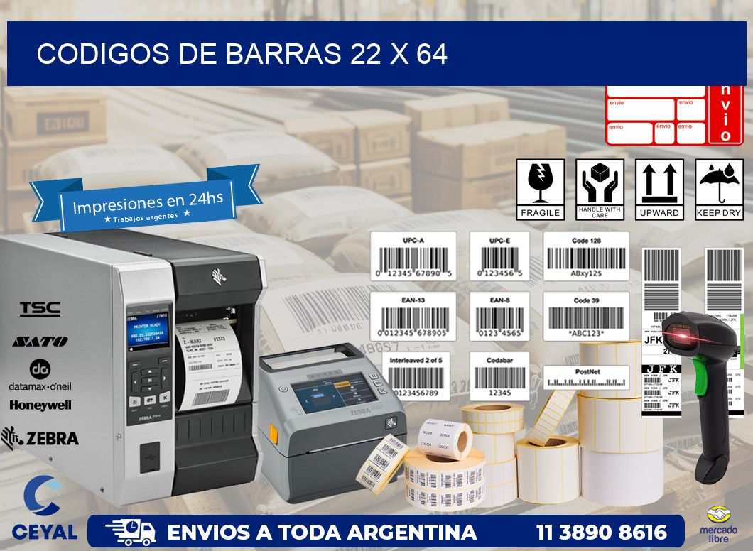 codigos de barras 22 x 64