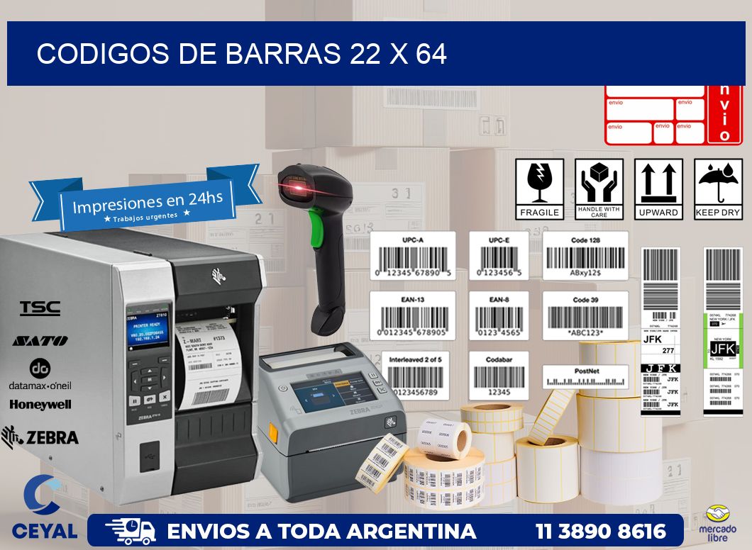 codigos de barras 22 x 64
