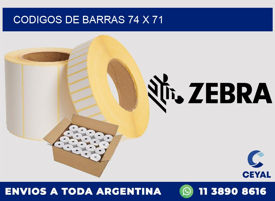 codigos de barras 74 x 71