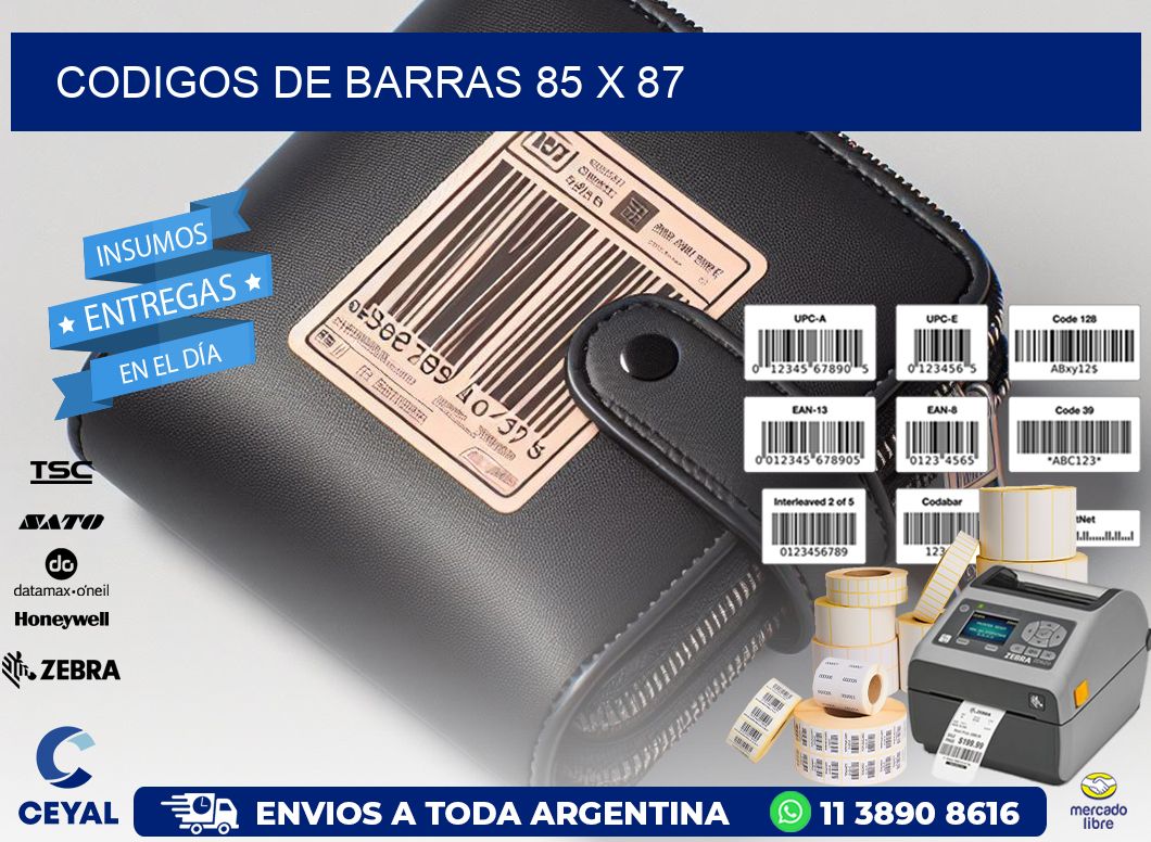 codigos de barras 85 x 87