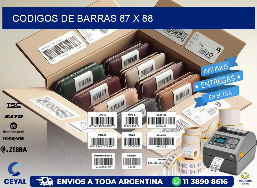 codigos de barras 87 x 88