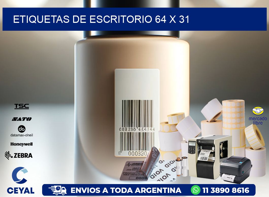 etiquetas de escritorio 64 x 31