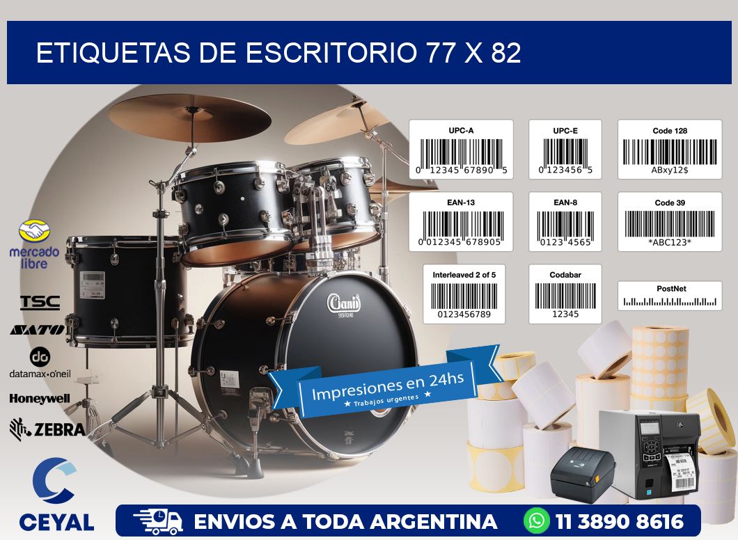 etiquetas de escritorio 77 x 82