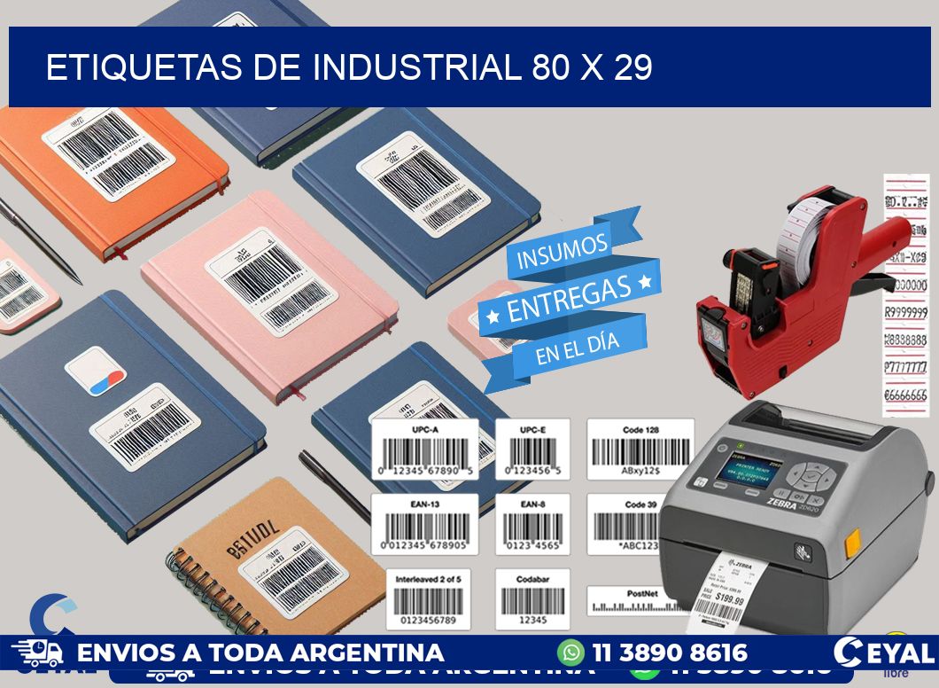 etiquetas de industrial 80 x 29