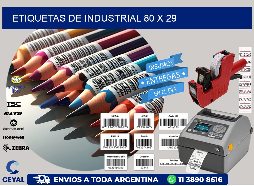 etiquetas de industrial 80 x 29