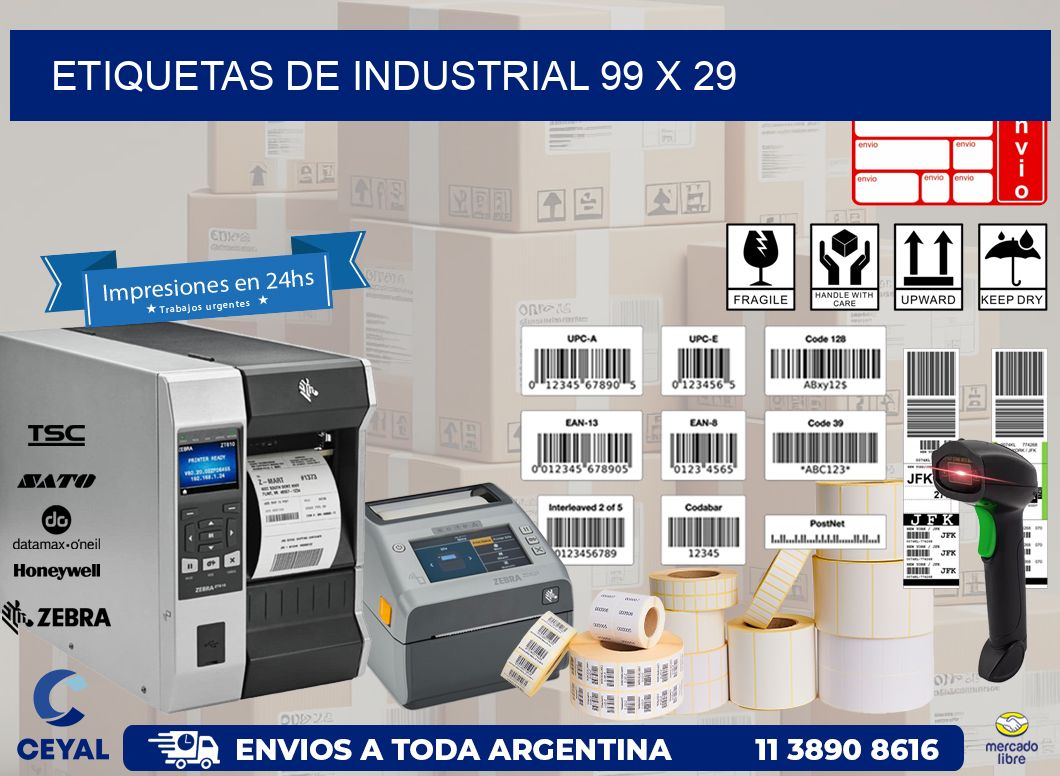 etiquetas de industrial 99 x 29