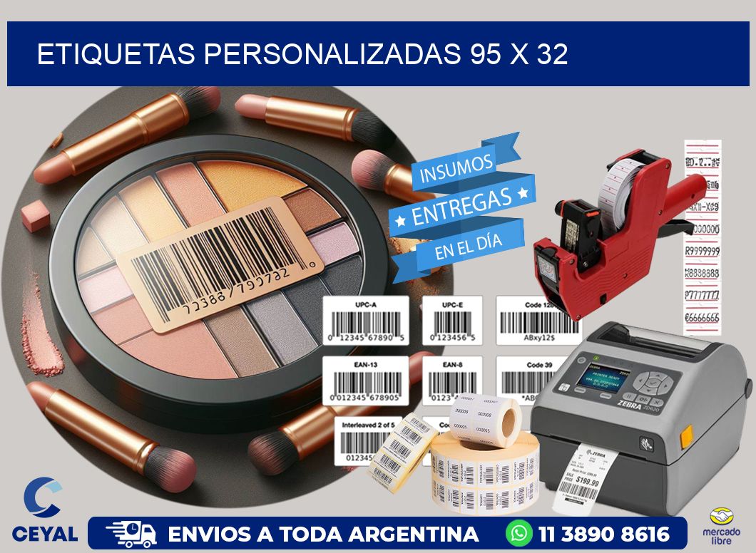 etiquetas personalizadas 95 x 32