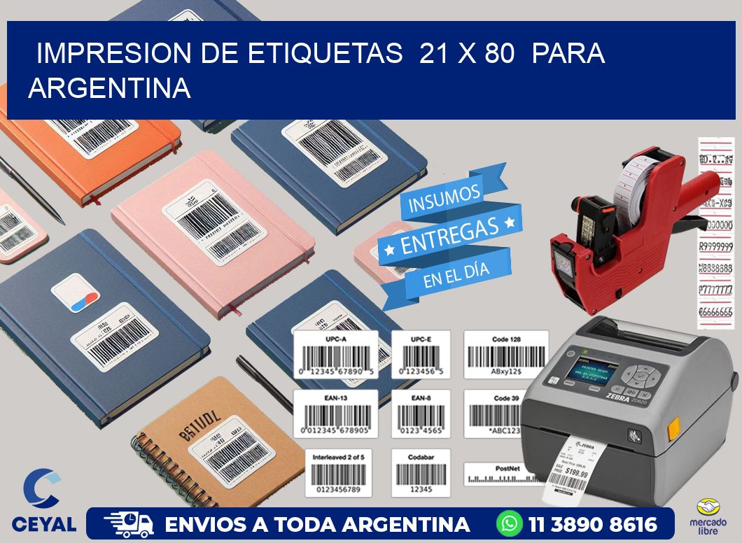 impresion de etiquetas 21 x 80 para argentina